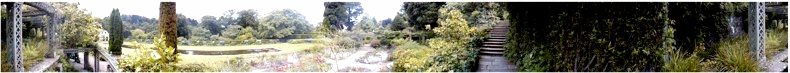 360 degree panorama from the main terraces of Bodant Gardens towards the Pin Mill Canal Gardens - 13th July 2002
