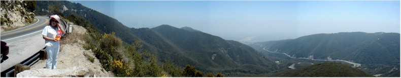 Panoramic View from the "Rim  of the World" Road from San Bernardino to Crestline & Big Bear Lake - 1st June 2002