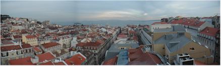 View from the Old City of Lisbon - just before sunset