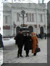 Gennady Kalabin , Tatiana Moiseenko and Valentina outside the Church of Christ Our Saviour - Moscow