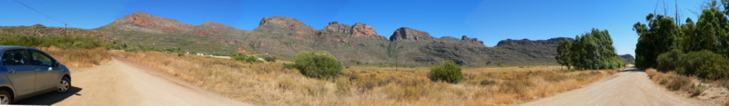 Click here for  panorama from a dirt road in the northern Cederberg Mountains near Clanwilliam